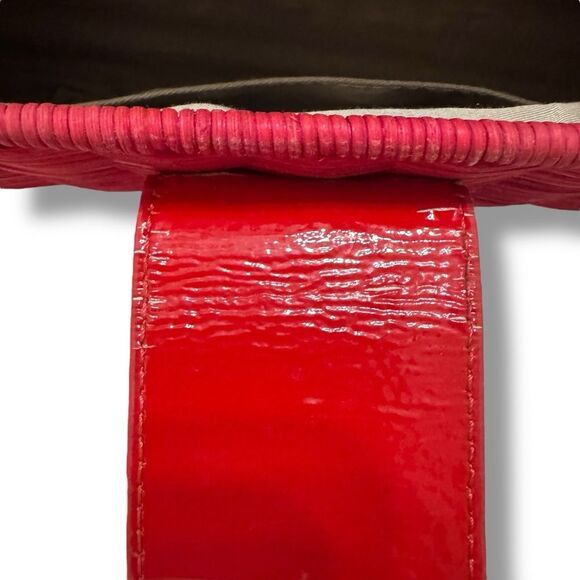 J.Crew Red Woven Straw Clutch Bag with Turnlock Closure - Picture 10 of 11